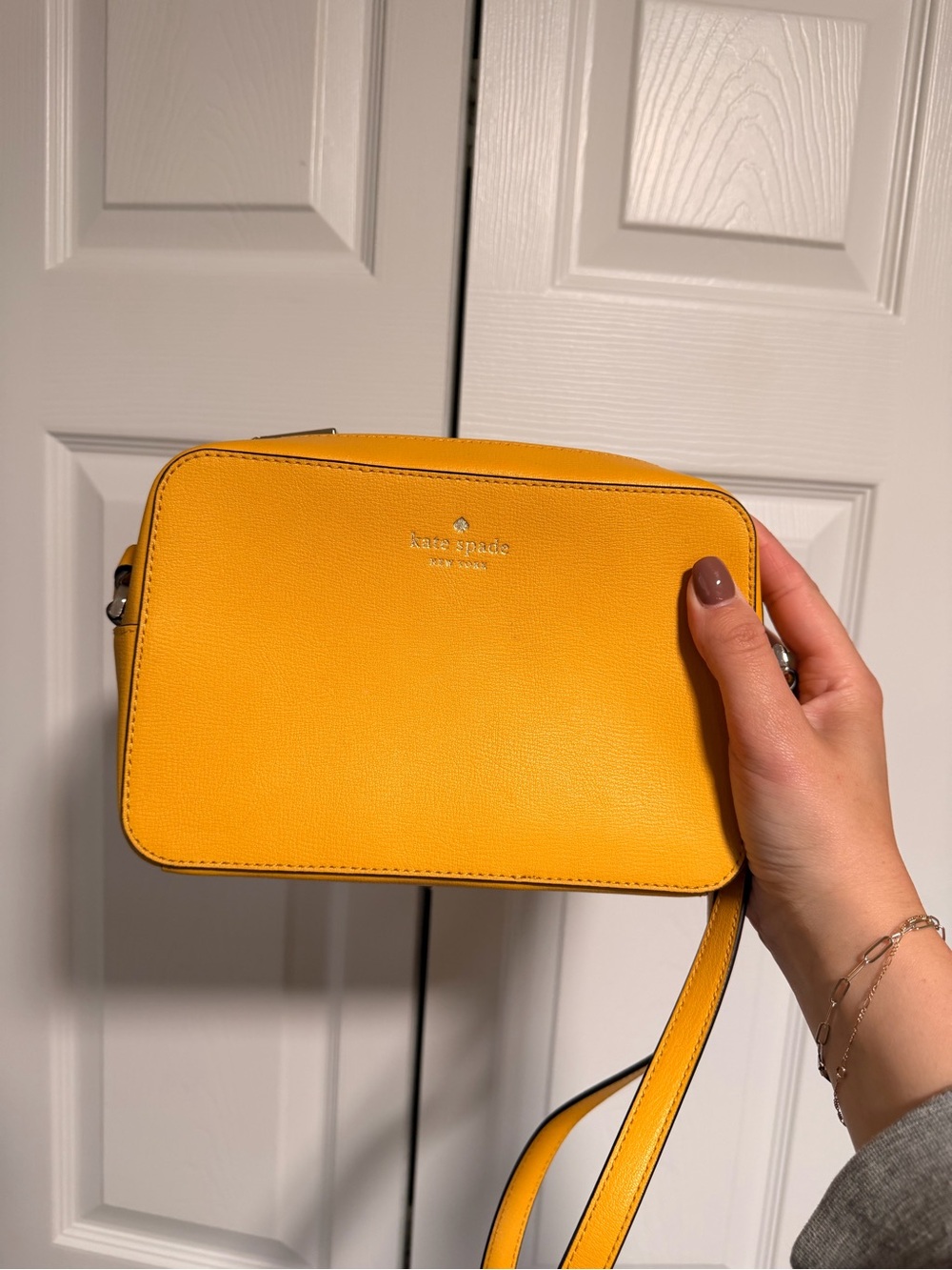 Kate Spade Yellow Leather Crossbody Camera Bag